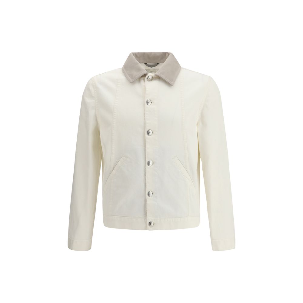 Brunello Cucinelli Veste en jean en coton blanc