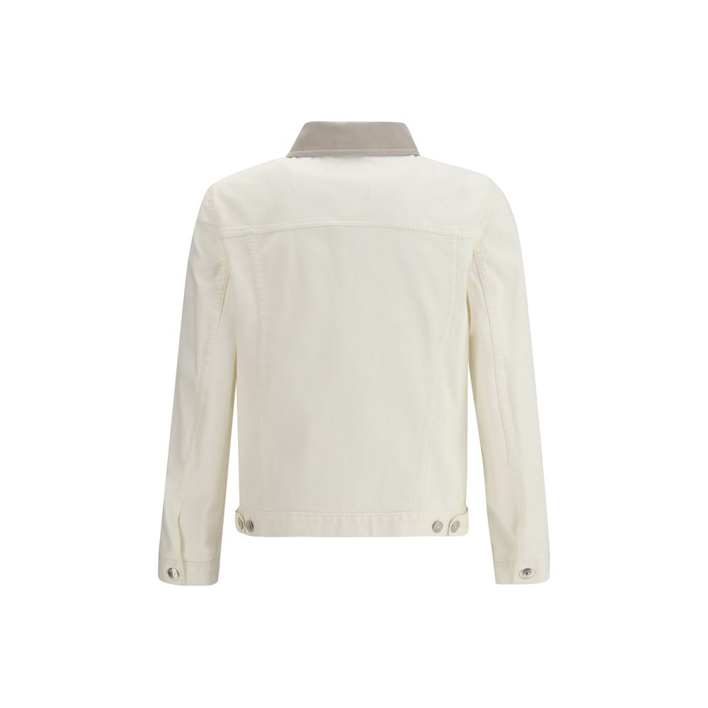 Brunello Cucinelli Veste en jean en coton blanc