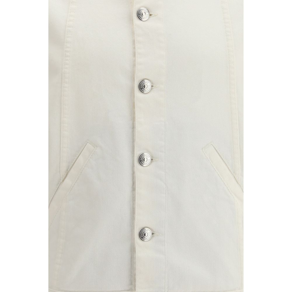 Brunello Cucinelli Veste en jean en coton blanc