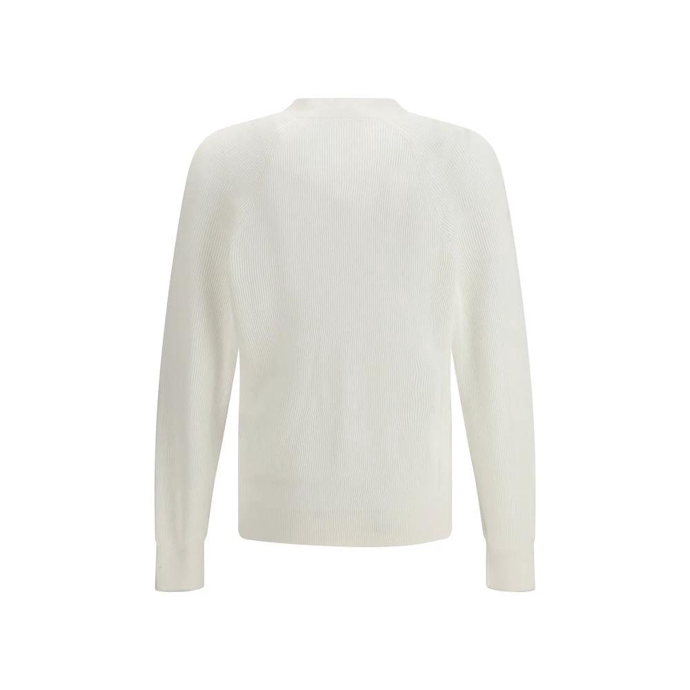 Brunello Cucinelli White Cotton Cardigan by Brunello Cucinelli