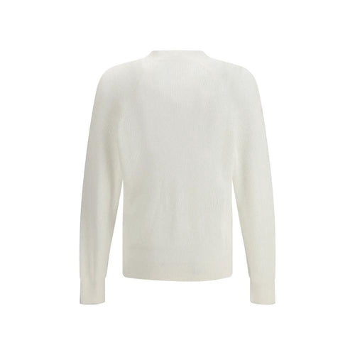 Brunello Cucinelli White Cotton Cardigan by Brunello Cucinelli