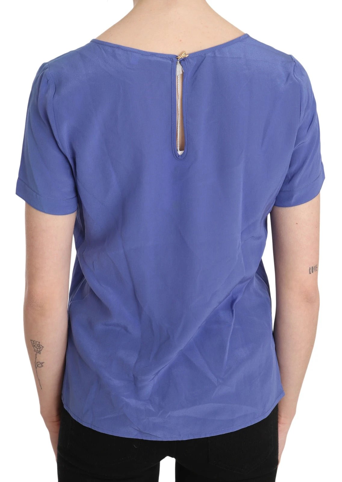 Patrizia Pepe Silk Purple Short Sleeve Casual Top Blouse by Patrizia Pepe