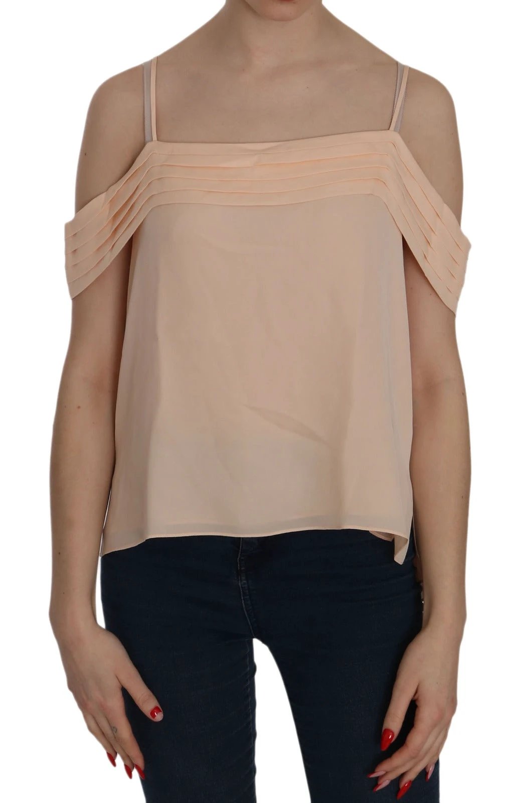 Alexander Wang Orange Off Shoulder Strap Square Neck Top Blouse by Alexander Wang