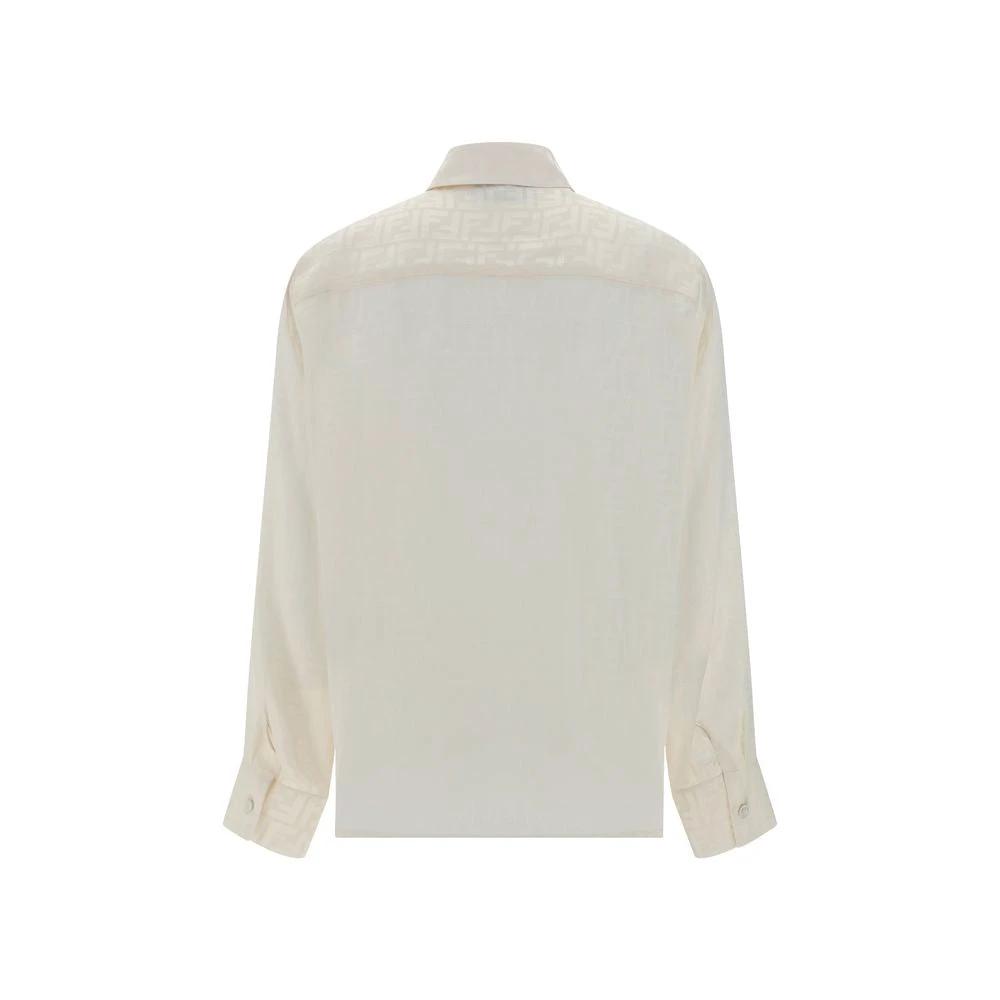 Fendi White Silk Pattern Shirt by Fendi