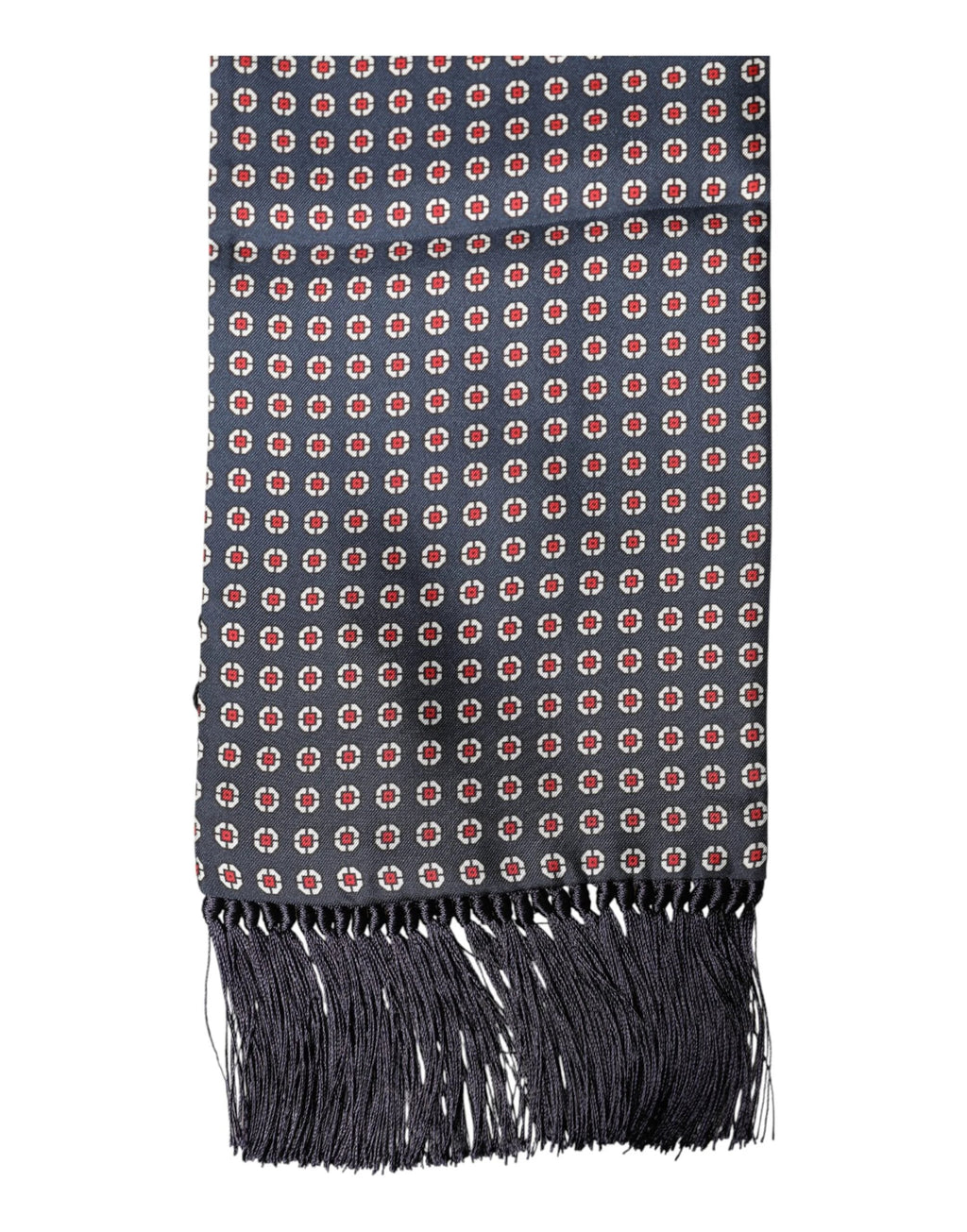 Dolce & Gabbana Black Patterned Fringes Neck Foulard Scarf by Dolce & Gabbana