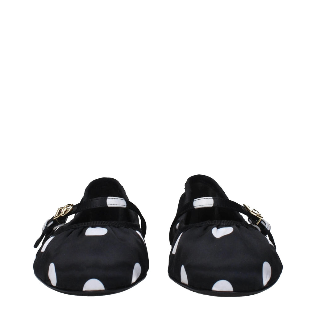 Dolce & Gabbana Black Fabric Ballet Flats