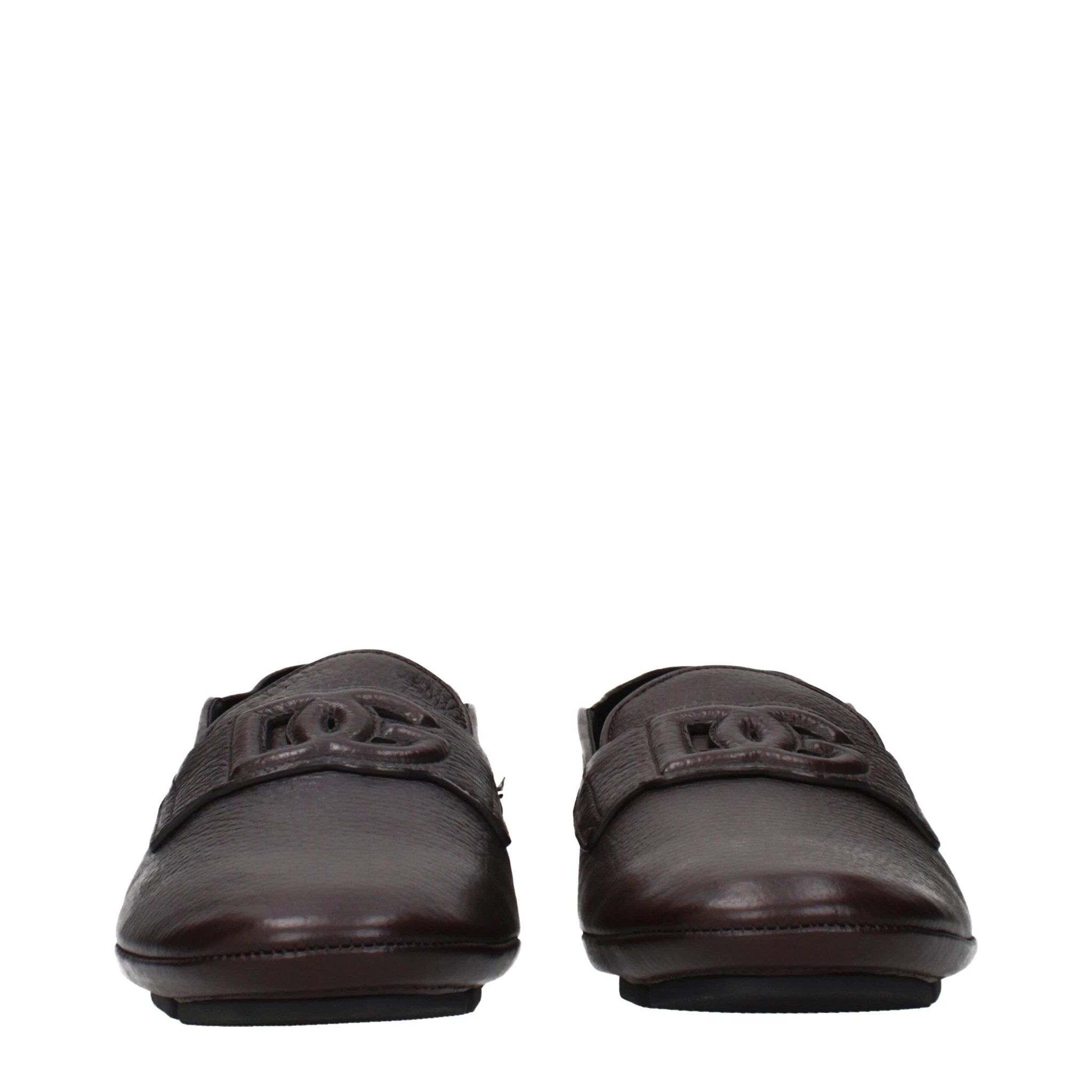 Mocassins en cuir marron Dolce &amp; Gabbana