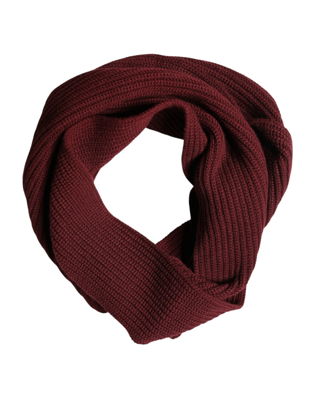 Dolce & Gabbana Maroon Cashmere Knitted NeckWrap Shawl Scarf by Dolce & Gabbana