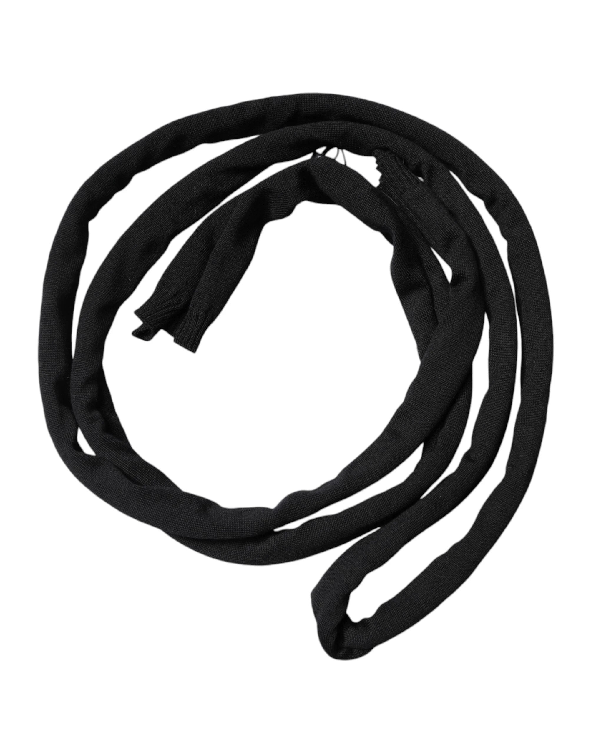 Dolce & Gabbana Black Wool Knitted Neck Wrap Shawl Men Scarf by Dolce & Gabbana