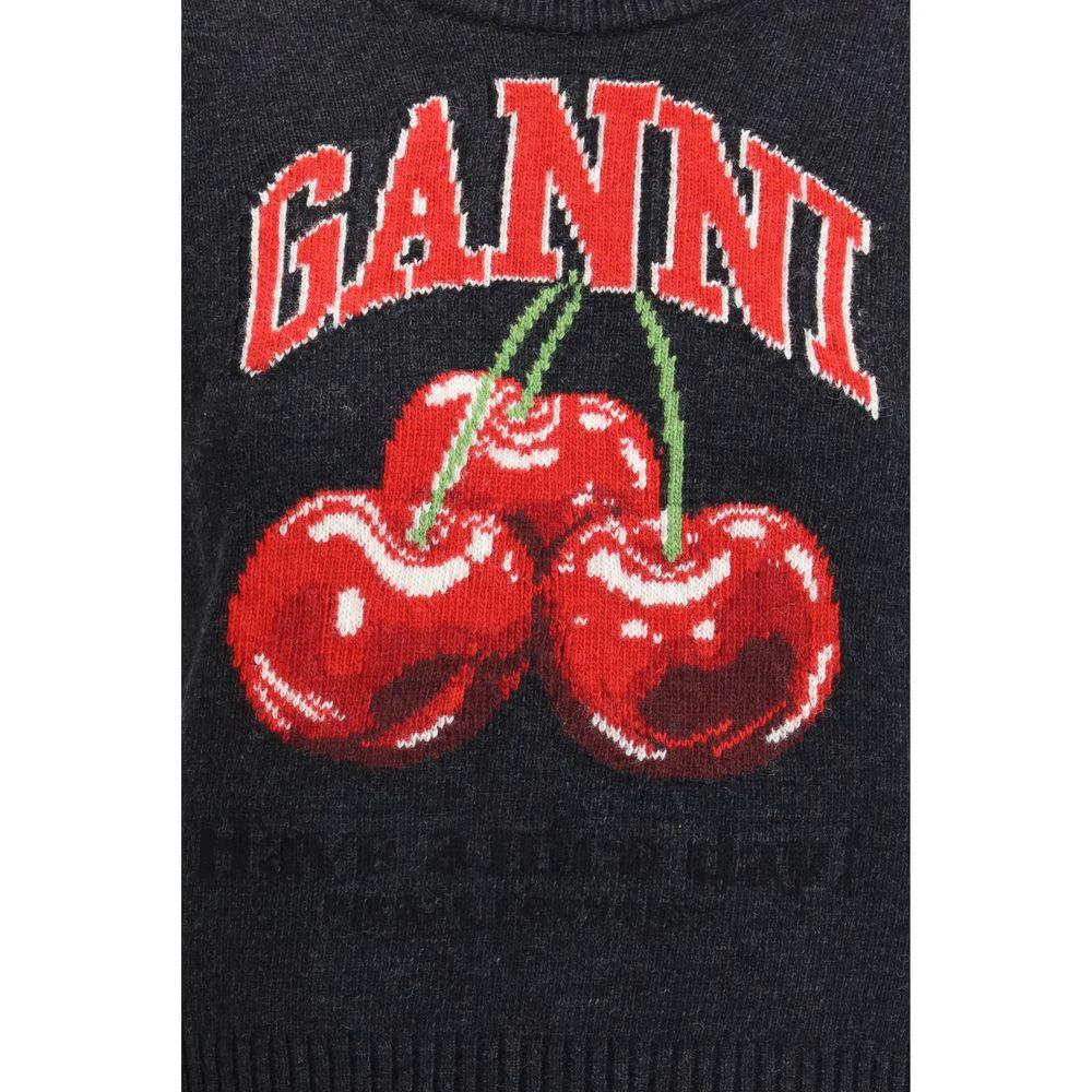 Ganni Black Wool Sweatshirt by Ganni