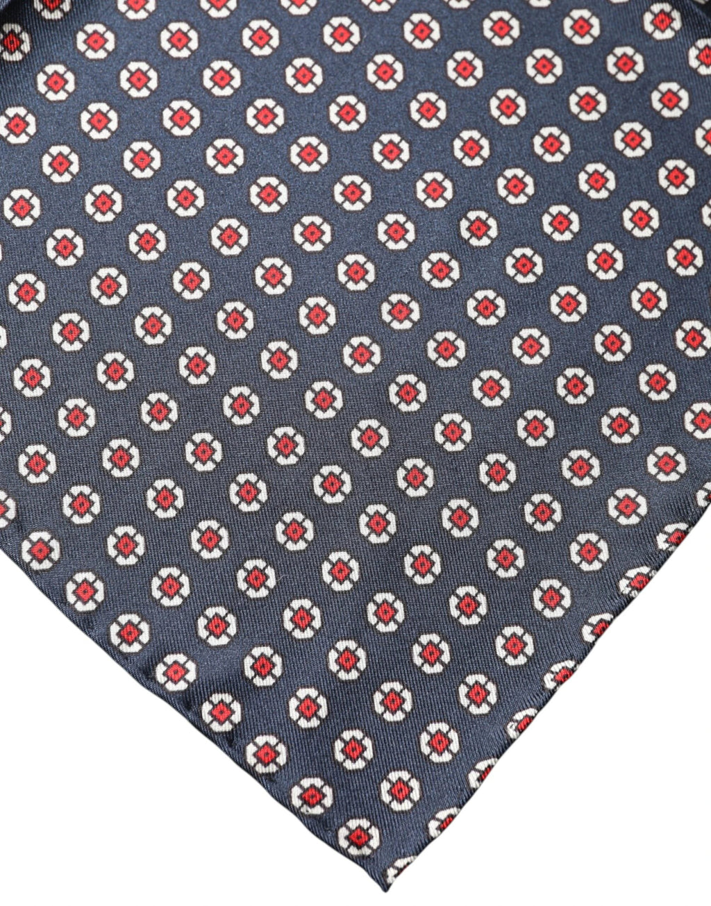 Dolce & Gabbana Blue Patterned Silk Square Handkerchief Scarf by Dolce & Gabbana