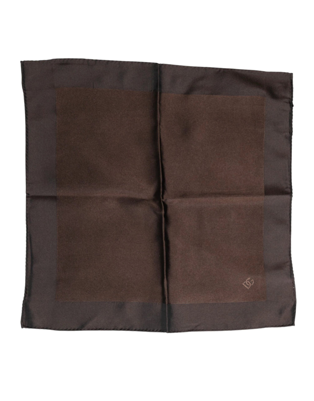 Dolce & Gabbana Brown Logo Silk Square Handkerchief Scarf by Dolce & Gabbana