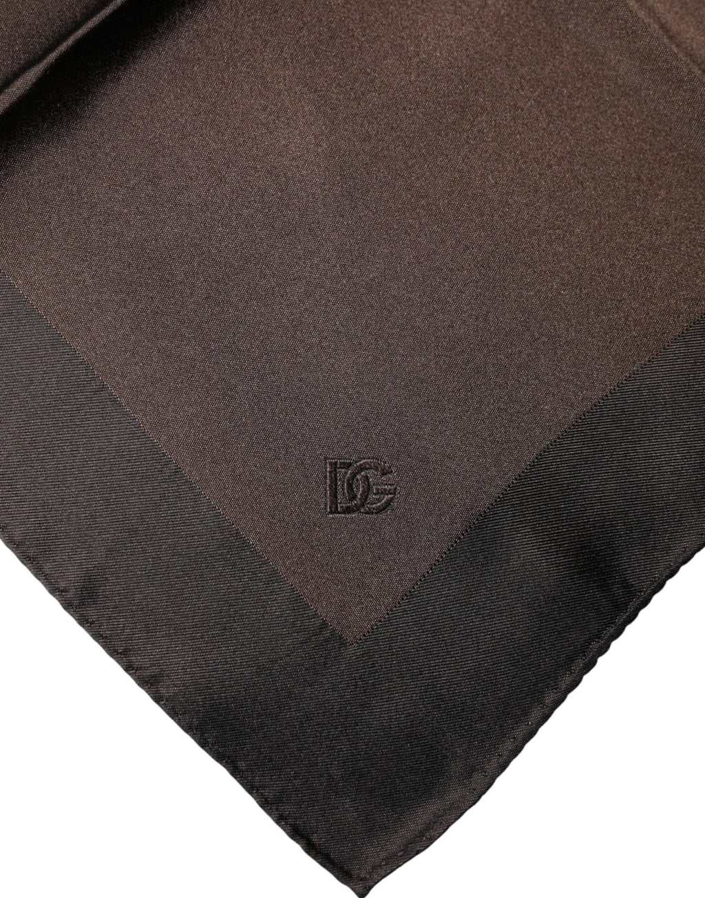 Dolce & Gabbana Brown Logo Silk Square Handkerchief Scarf by Dolce & Gabbana