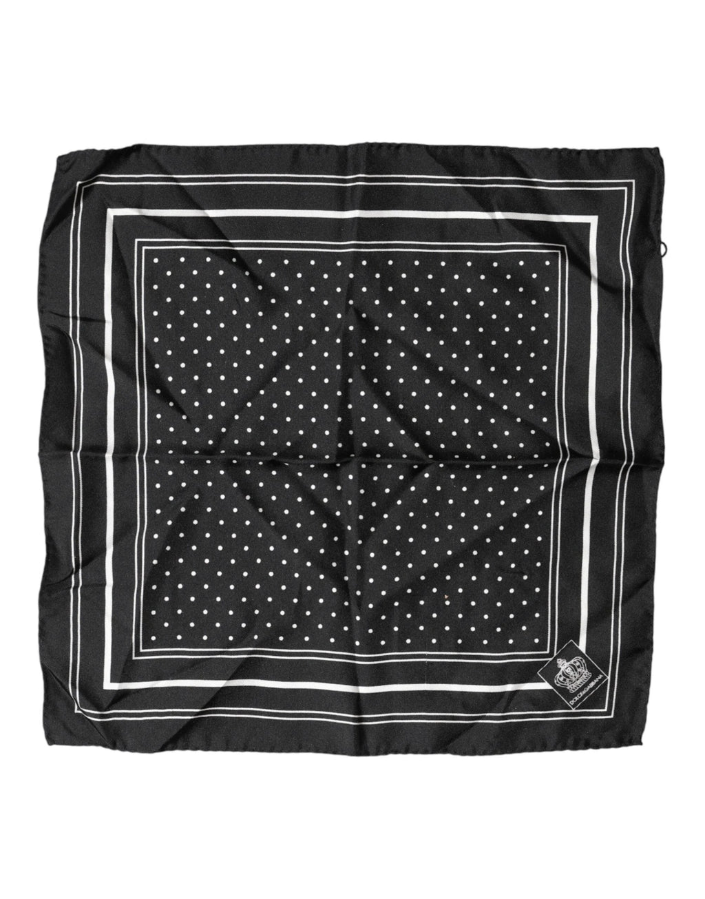 Dolce & Gabbana Scarf Black Poka Dot Men Square Handkerchief by Dolce & Gabbana