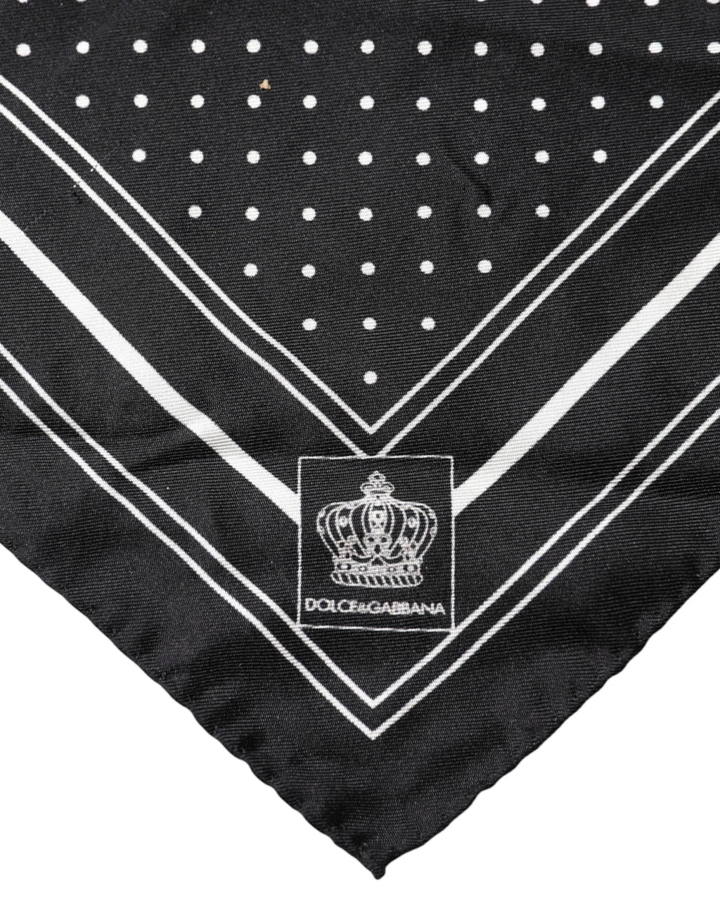 Dolce & Gabbana Scarf Black Poka Dot Men Square Handkerchief by Dolce & Gabbana