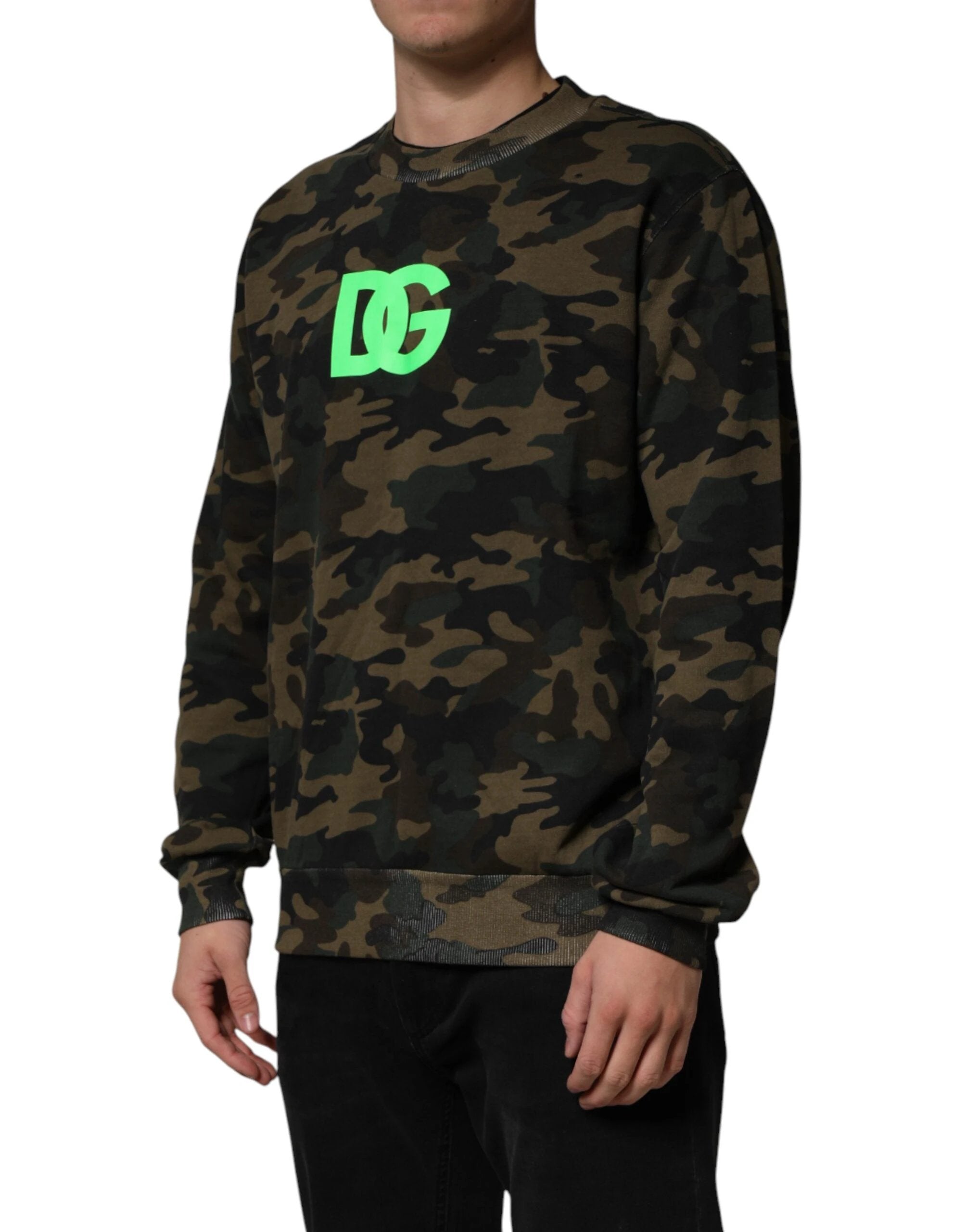 Dolce & Gabbana Multicolor Camouflage Men Sweatshirt Sweater by Dolce & Gabbana