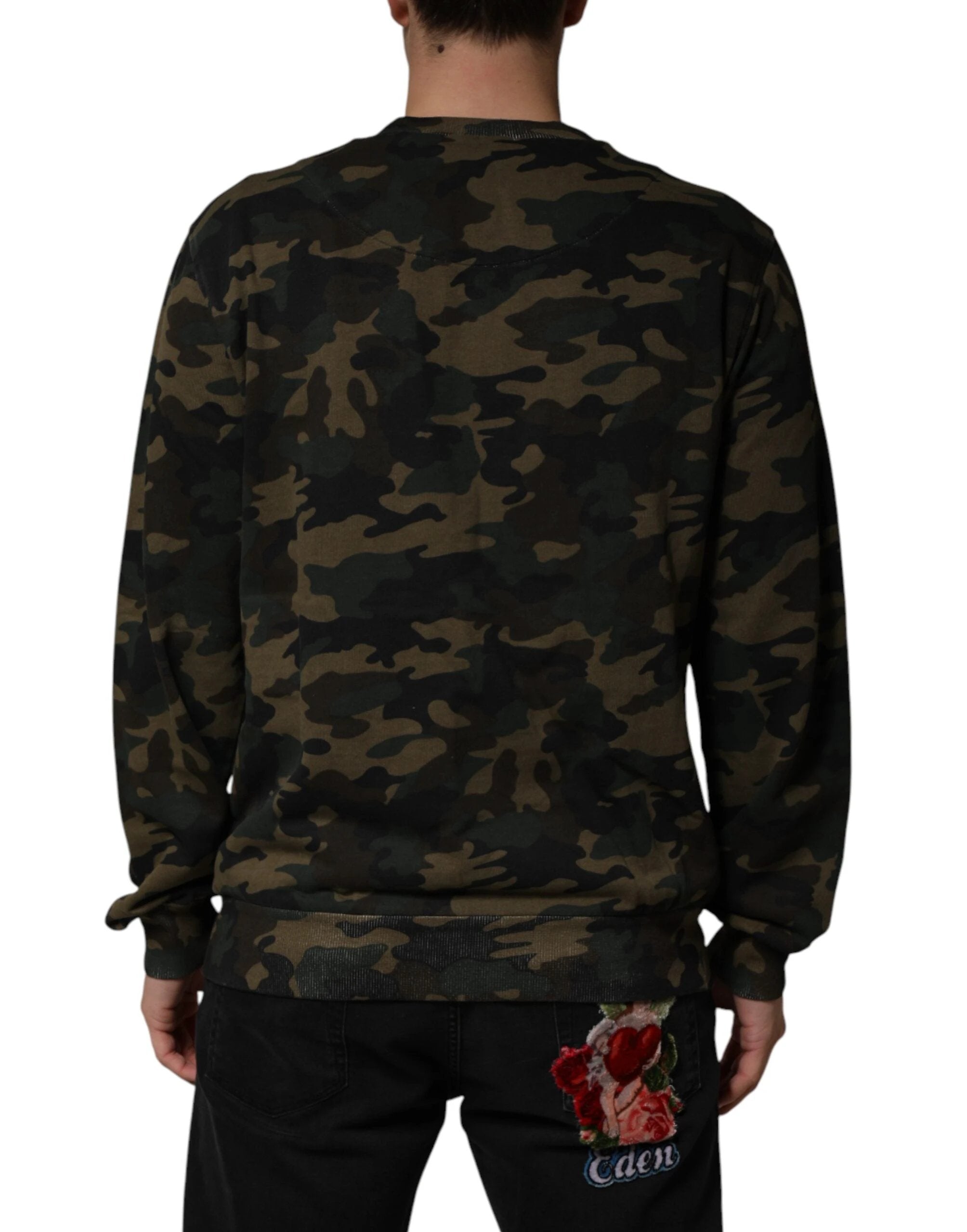 Dolce & Gabbana Multicolor Camouflage Men Sweatshirt Sweater by Dolce & Gabbana
