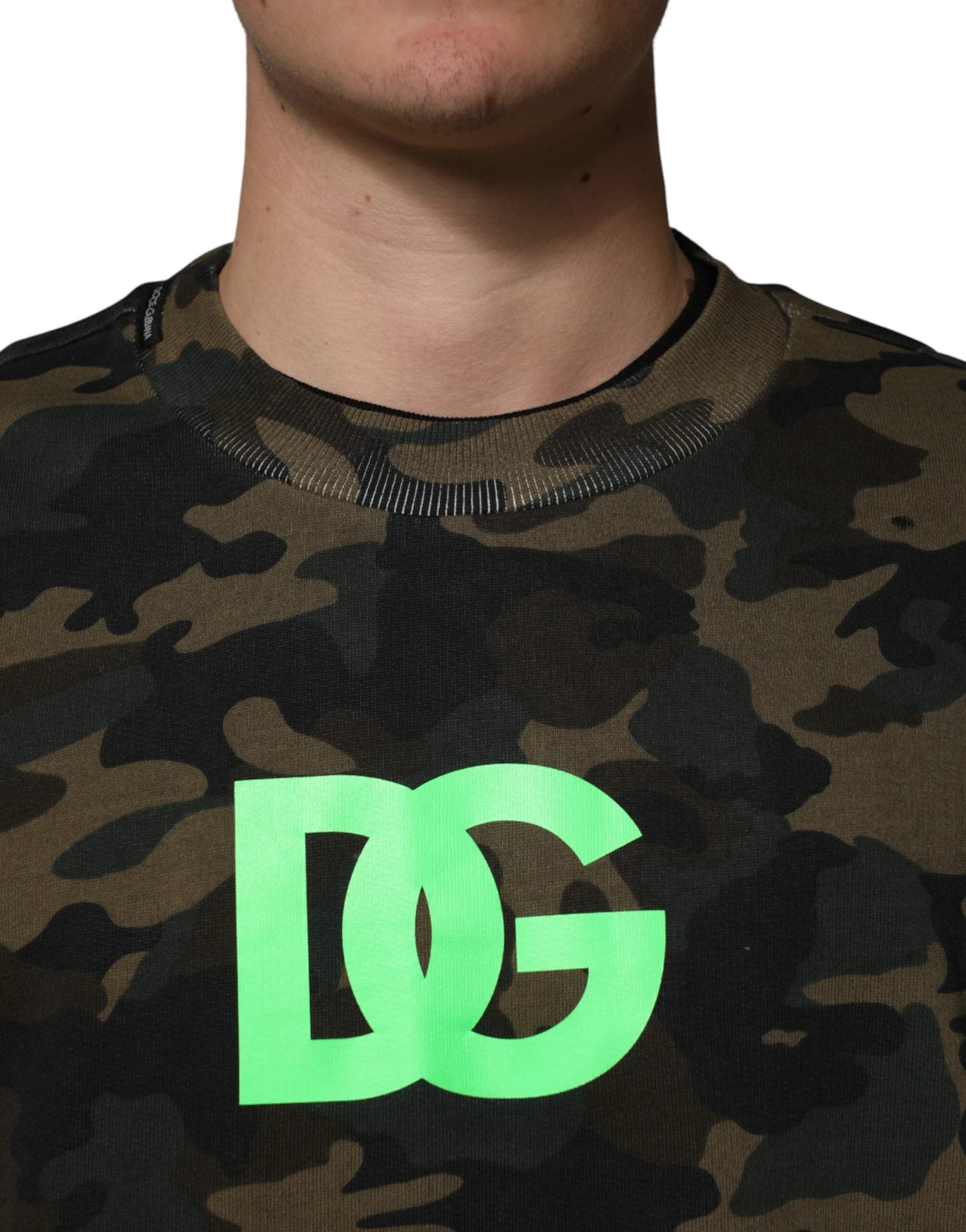 Dolce & Gabbana Multicolor Camouflage Men Sweatshirt Sweater by Dolce & Gabbana