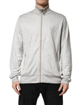 Dolce & Gabbana Light Gray Cotton Zipped Cardigan Sweater by Dolce & Gabbana