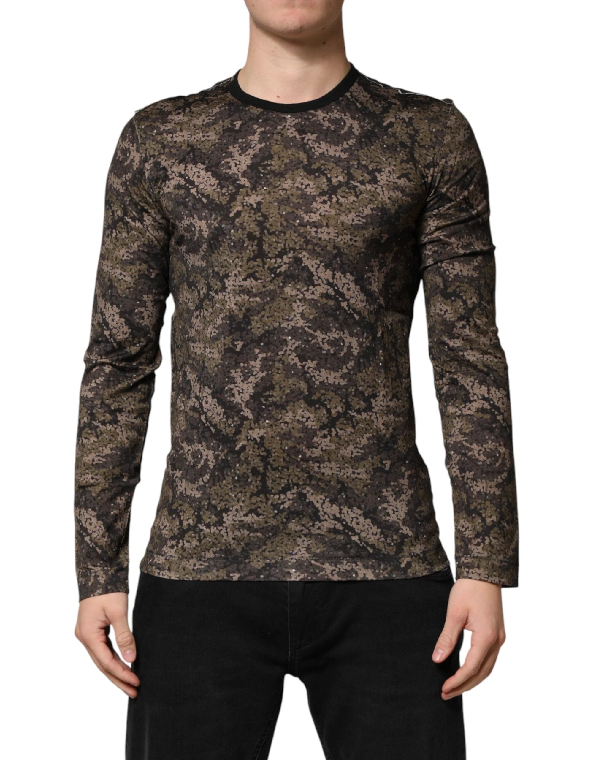 Dolce & Gabbana Multicolor Camouflage Long Sleeves T-shirt by Dolce & Gabbana
