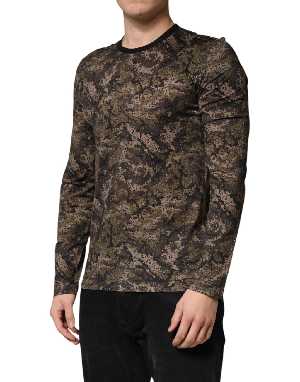 Dolce & Gabbana Multicolor Camouflage Long Sleeves T-shirt by Dolce & Gabbana