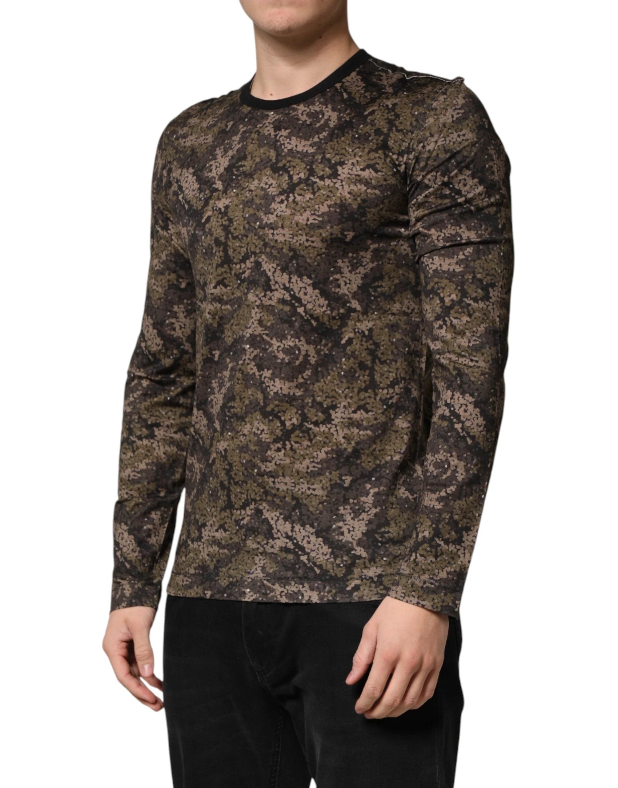 Dolce & Gabbana Multicolor Camouflage Long Sleeves T-shirt by Dolce & Gabbana