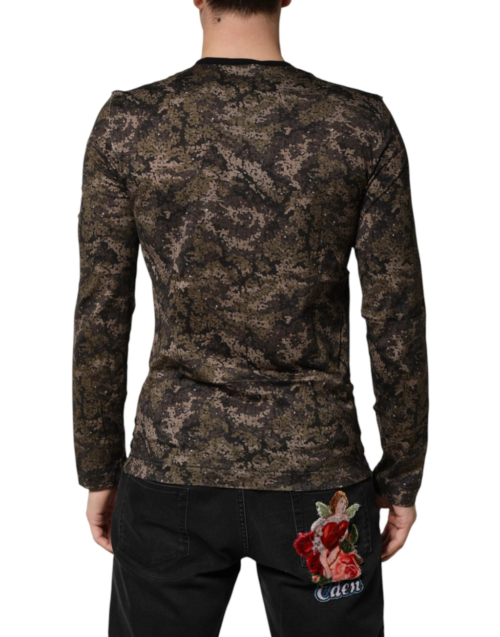 Dolce & Gabbana Multicolor Camouflage Long Sleeves T-shirt by Dolce & Gabbana