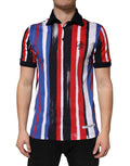 Dolce & Gabbana Multicolor Stripes Cotton Men Polo T-shirt by Dolce & Gabbana