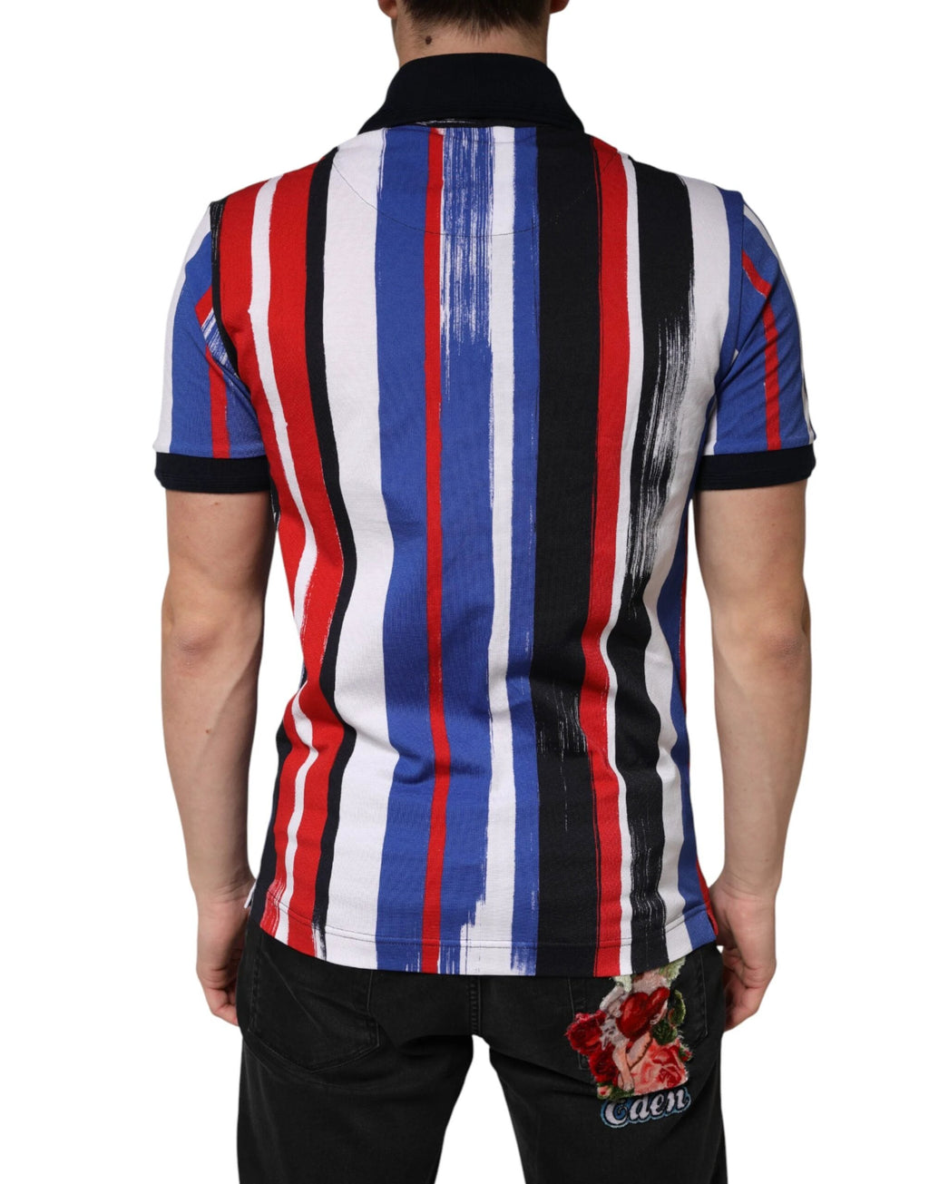 Dolce & Gabbana Multicolor Stripes Cotton Men Polo T-shirt by Dolce & Gabbana