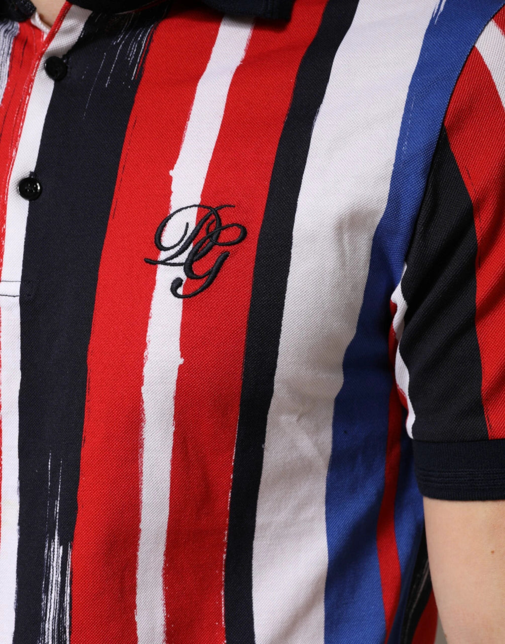 Dolce & Gabbana Multicolor Stripes Cotton Men Polo T-shirt by Dolce & Gabbana