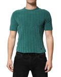 Dolce & Gabbana Dark Green Cotton Blend Men Crew Neck T-shirt by Dolce & Gabbana