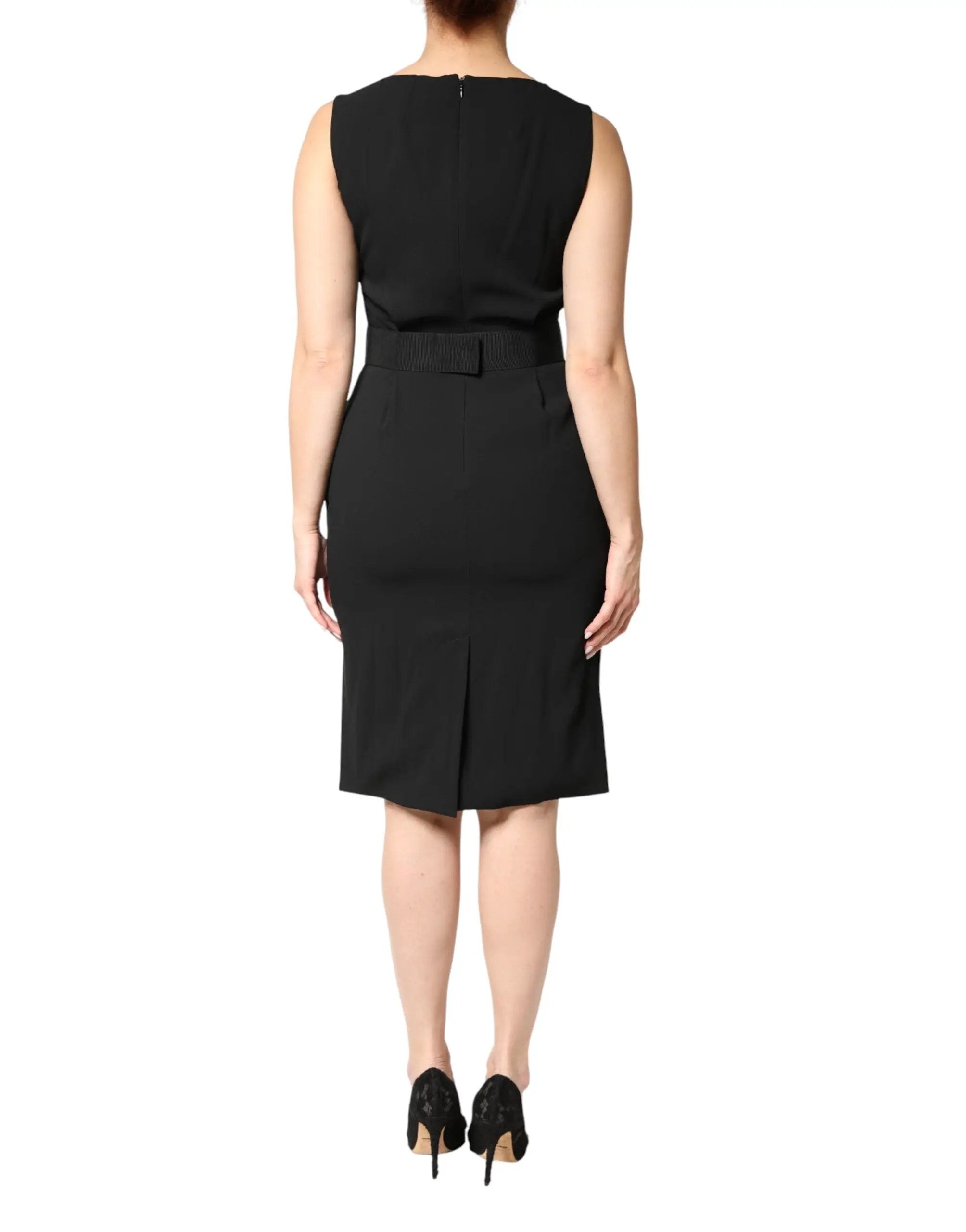 Robe fourreau noire sans manches Dolce &amp; Gabbana arrivant au genou