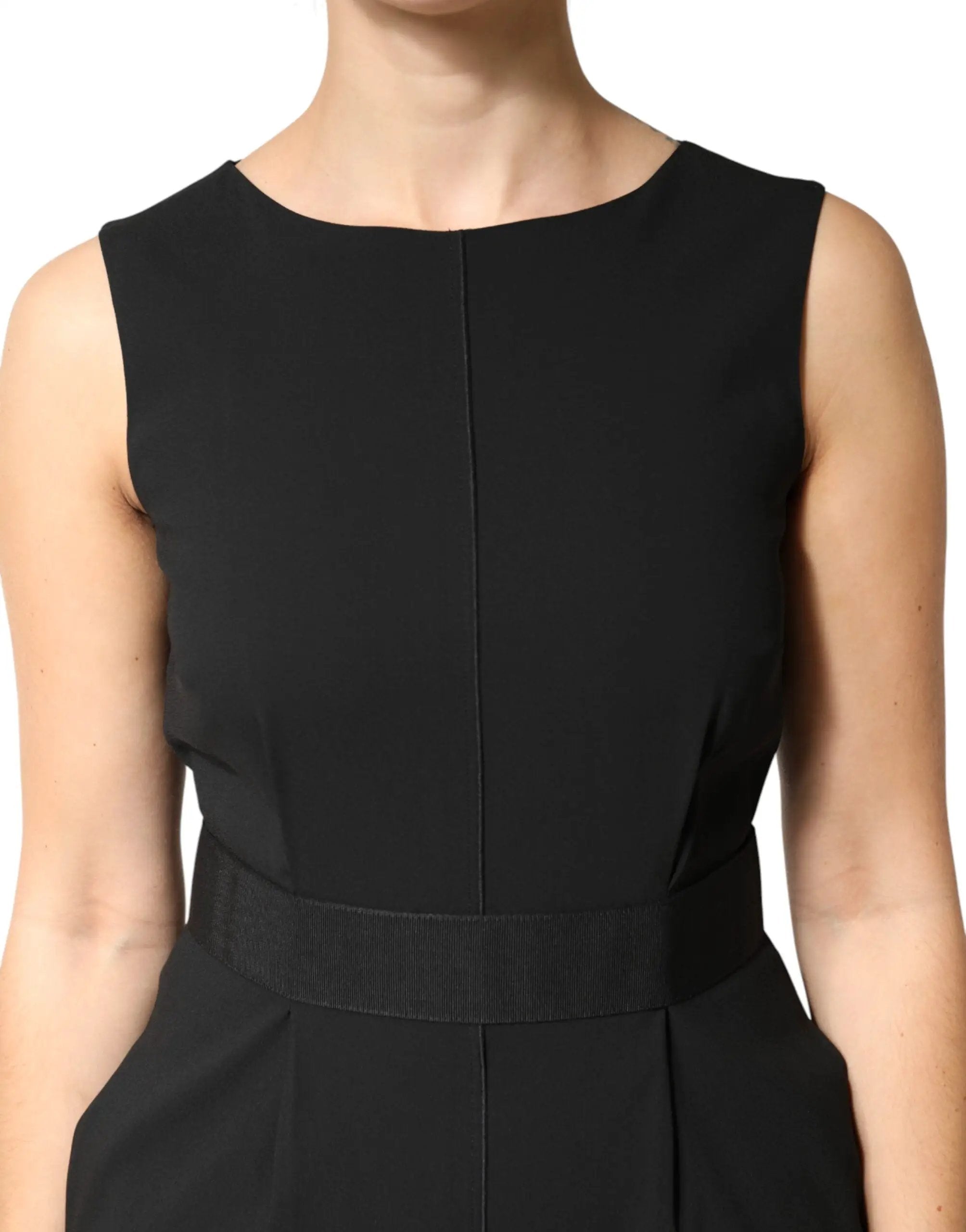 Robe fourreau noire sans manches Dolce &amp; Gabbana arrivant au genou