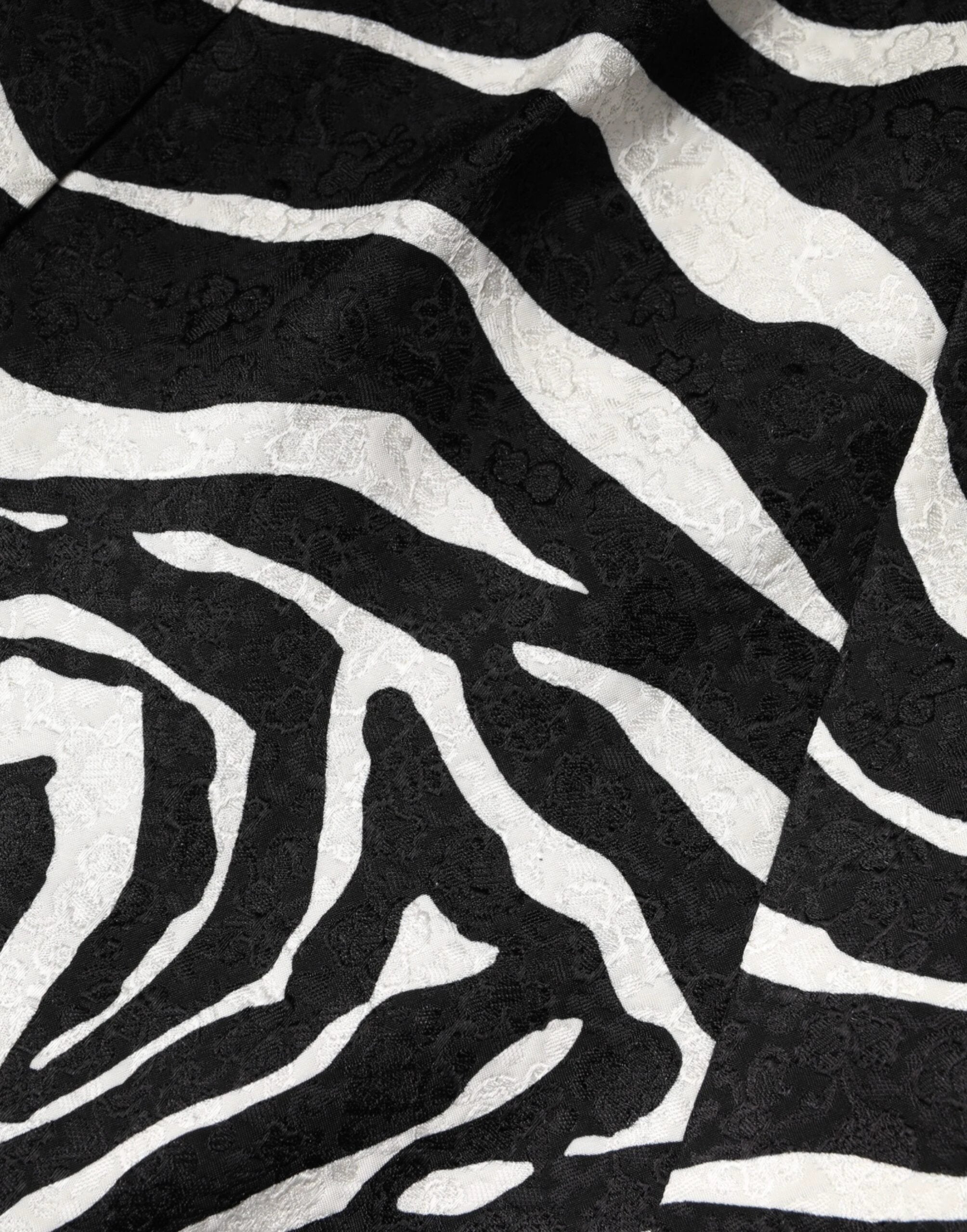 Dolce & Gabbana Black White Zebra Sleeveless A-line Dress by Dolce & Gabbana