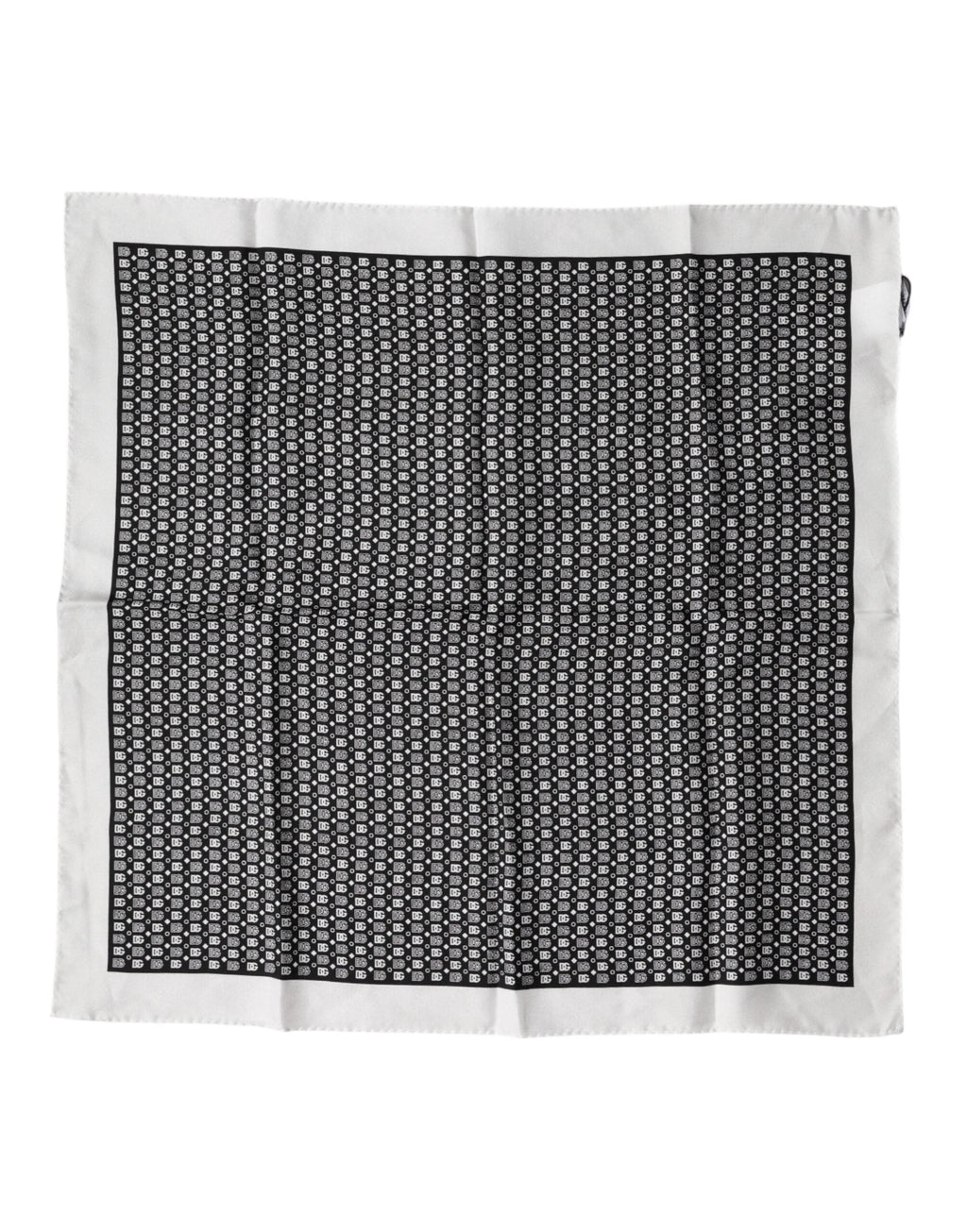 Dolce & Gabbana White Black Patterned Square Foulard Scarf by Dolce & Gabbana