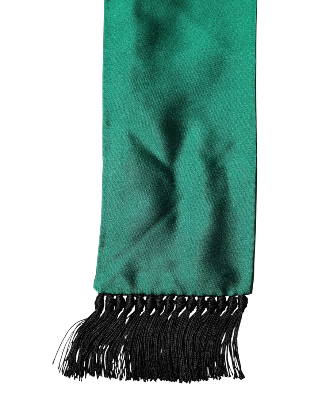 Dolce & Gabbana Green Silk Fringes Neck Wrap Foulard Scarf by Dolce & Gabbana