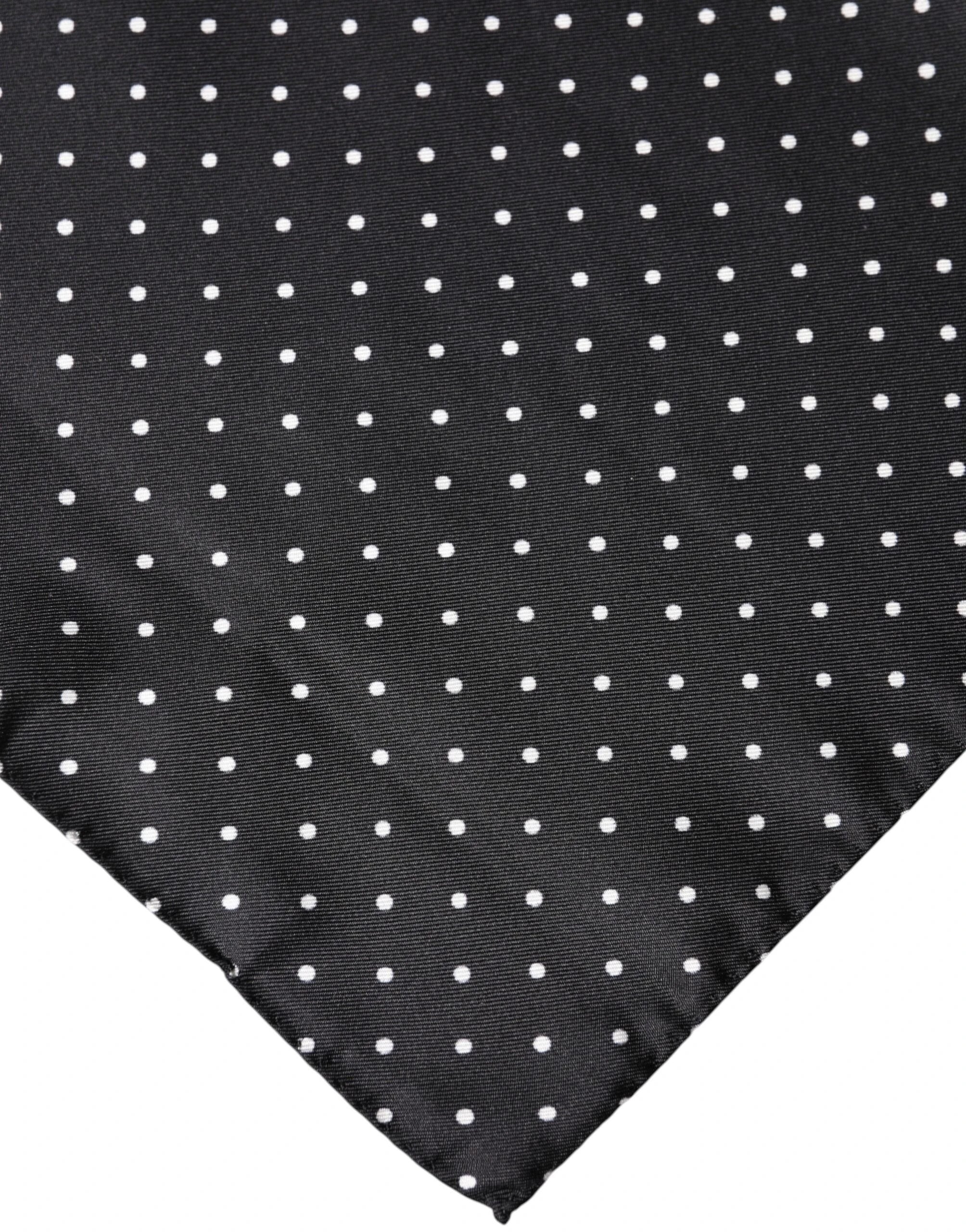 Dolce & Gabbana Black Polka Dot Silk Square Foulard Scarf by Dolce & Gabbana