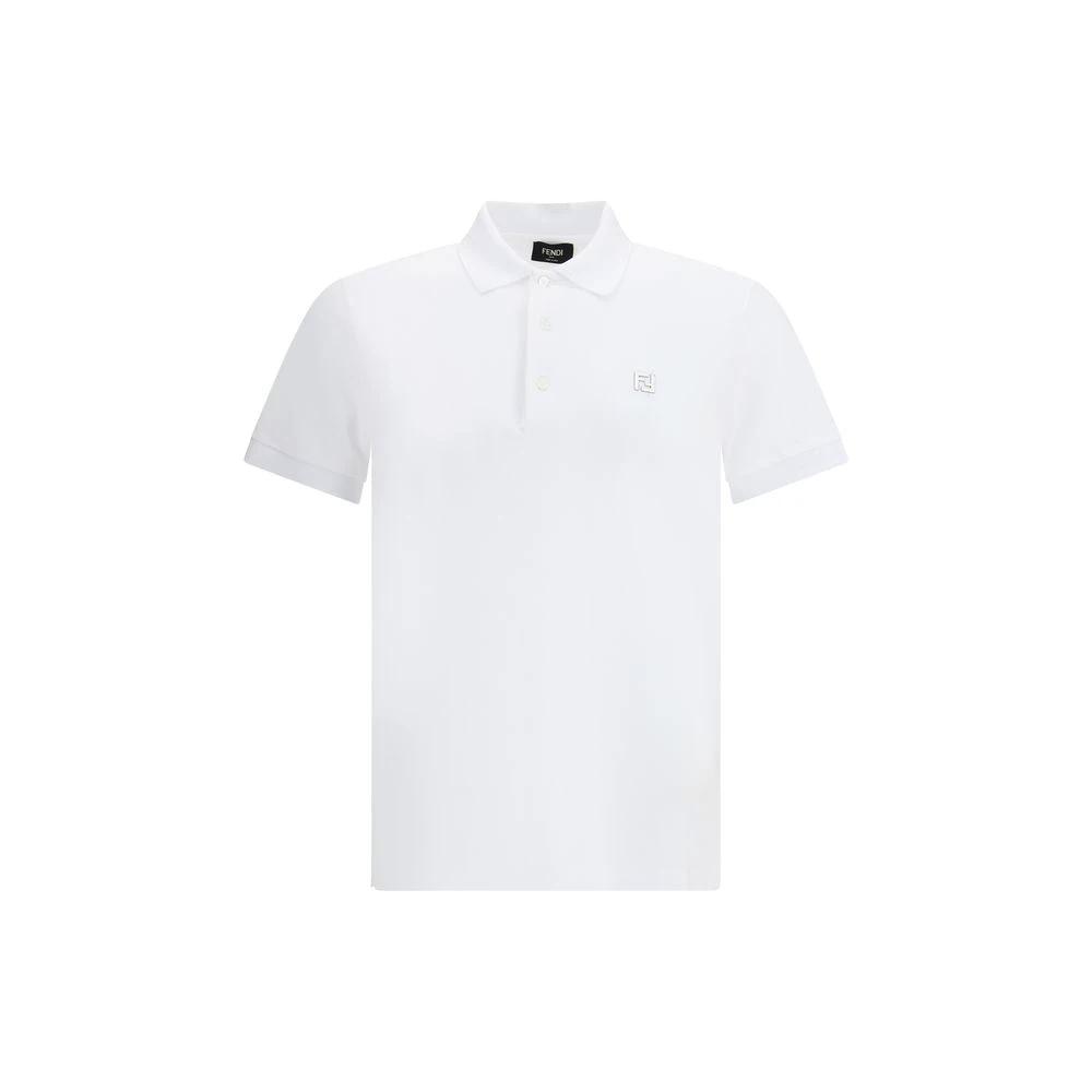 Fendi White Cotton Polo Shirt by Fendi