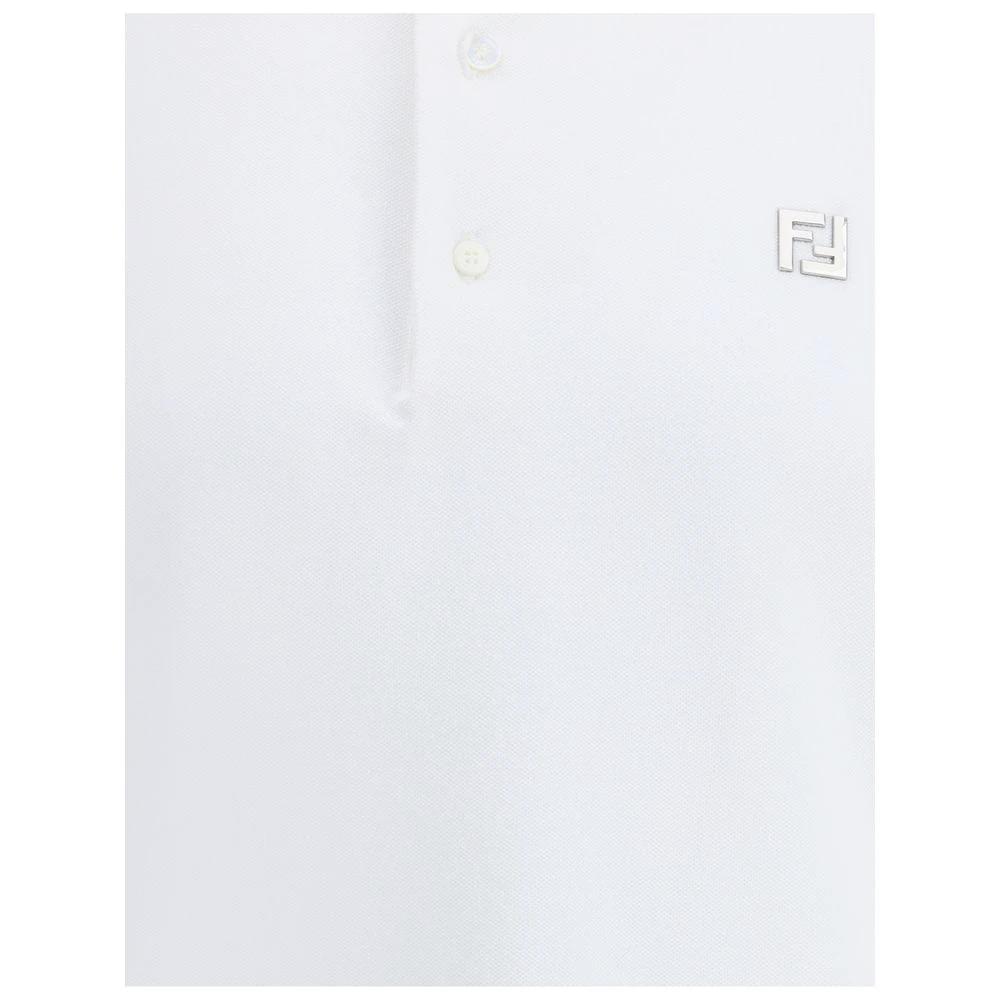 Fendi White Cotton Polo Shirt by Fendi