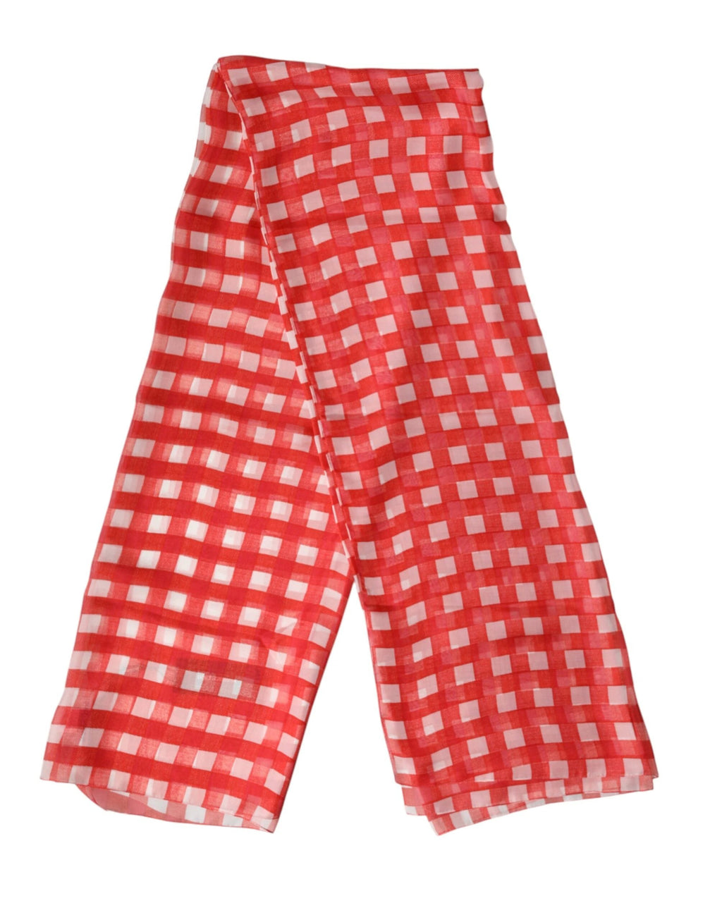 Dolce & Gabbana Red Checkered Stole Neck Wrap Shawl Scarf by Dolce & Gabbana