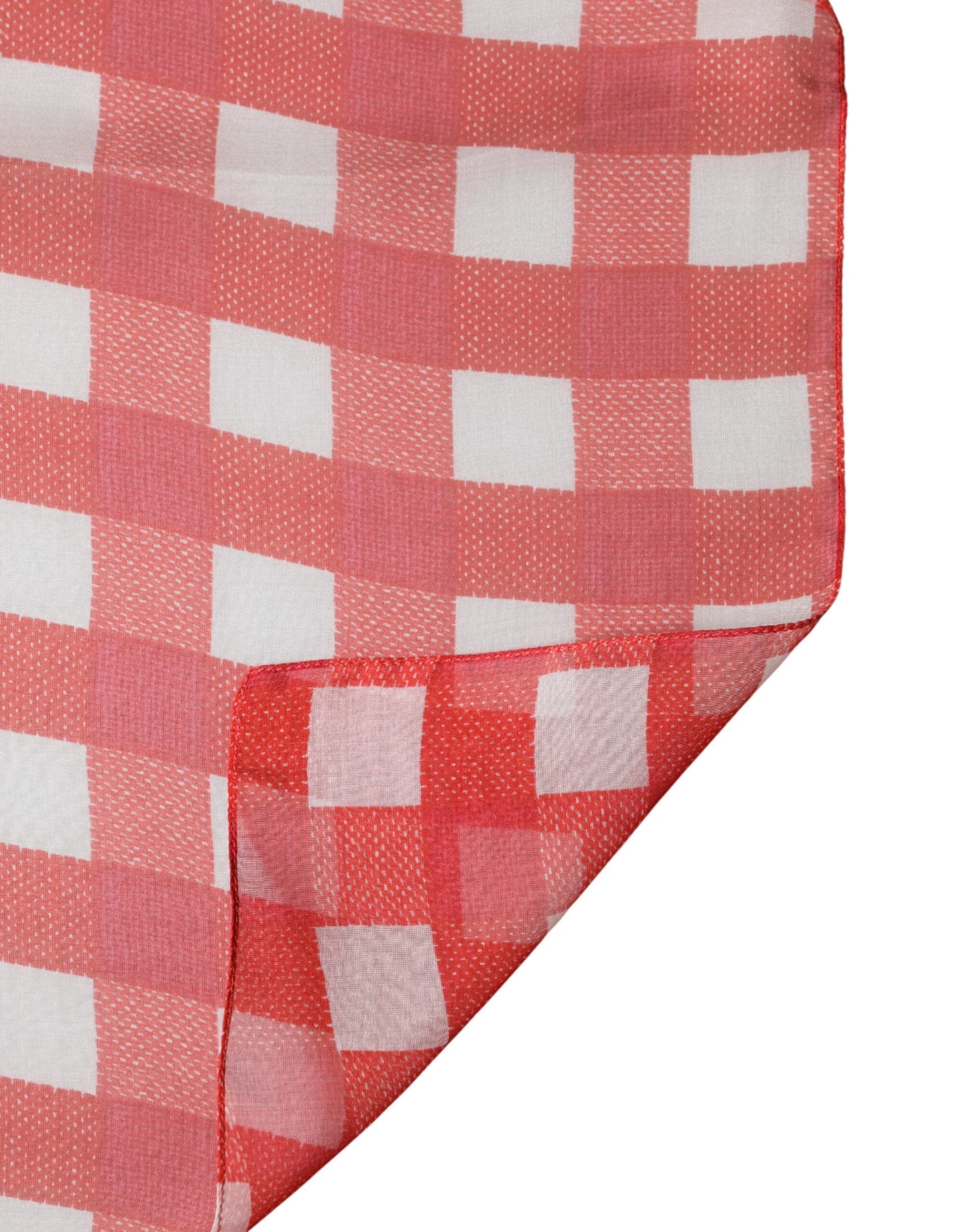 Dolce & Gabbana Red Checkered Stole Neck Wrap Shawl Scarf by Dolce & Gabbana