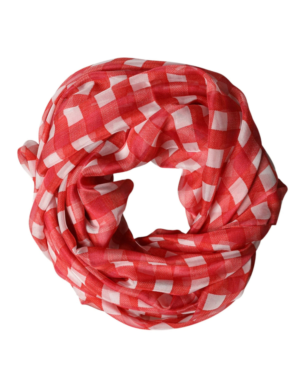 Dolce & Gabbana Red Checkered Stole Neck Wrap Shawl Scarf by Dolce & Gabbana