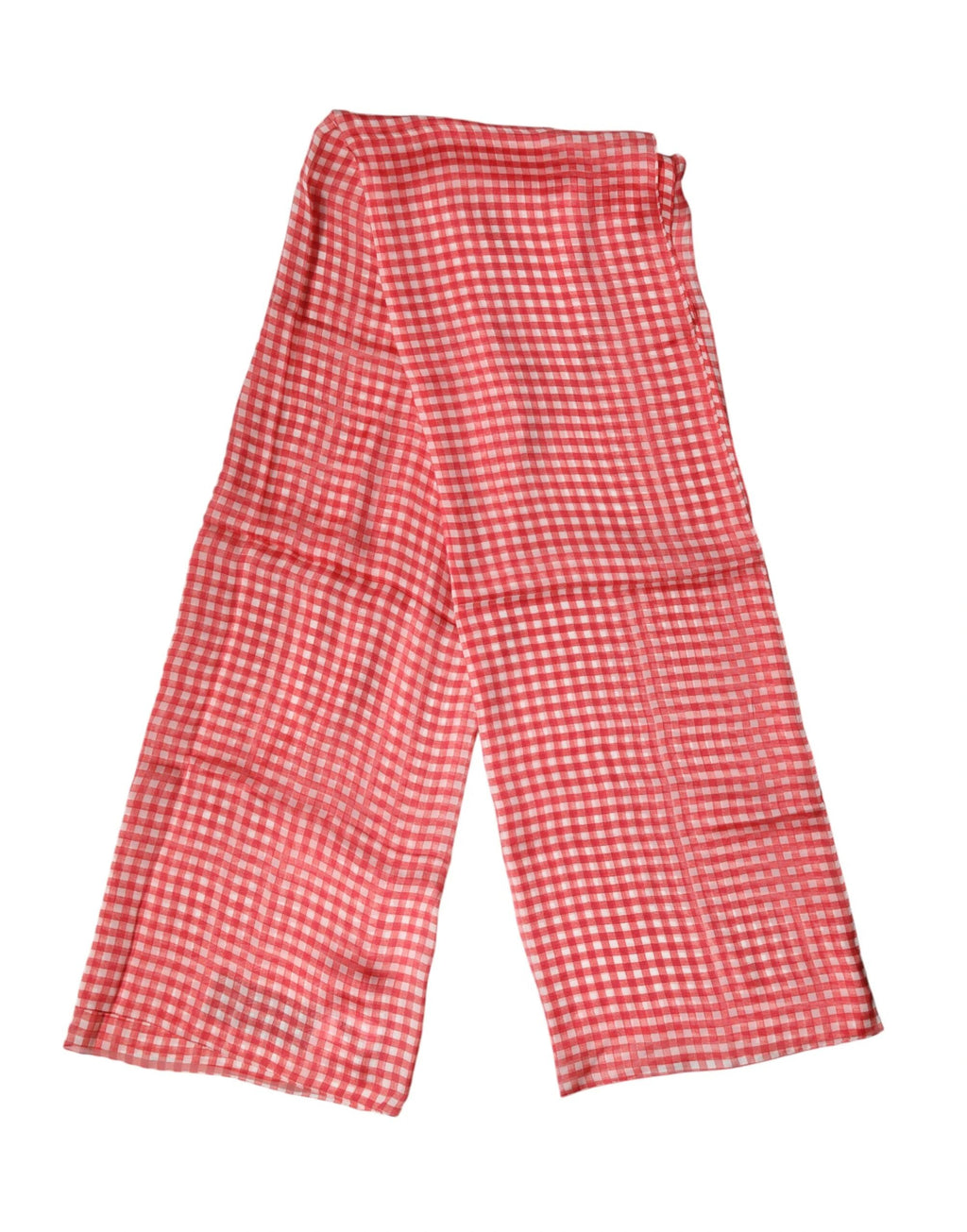 Dolce & Gabbana Red Checkered Silk Neck Wrap Shawl Scarf by Dolce & Gabbana