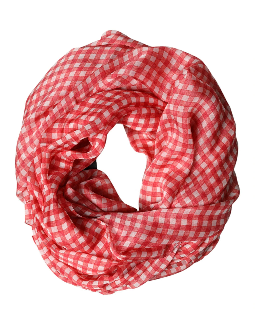 Dolce & Gabbana Red Checkered Silk Neck Wrap Shawl Scarf by Dolce & Gabbana