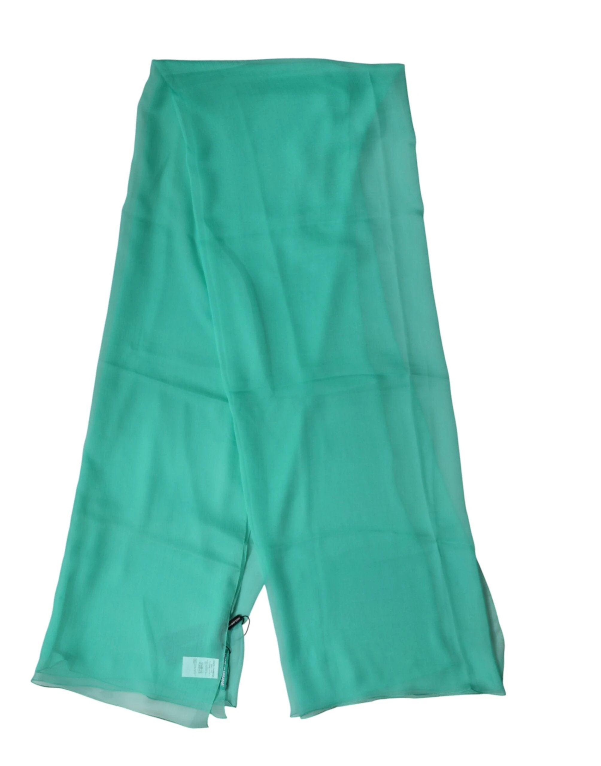 Dolce & Gabbana Teal Stole Silk Neck Wrap Shawl Men Scarf by Dolce & Gabbana