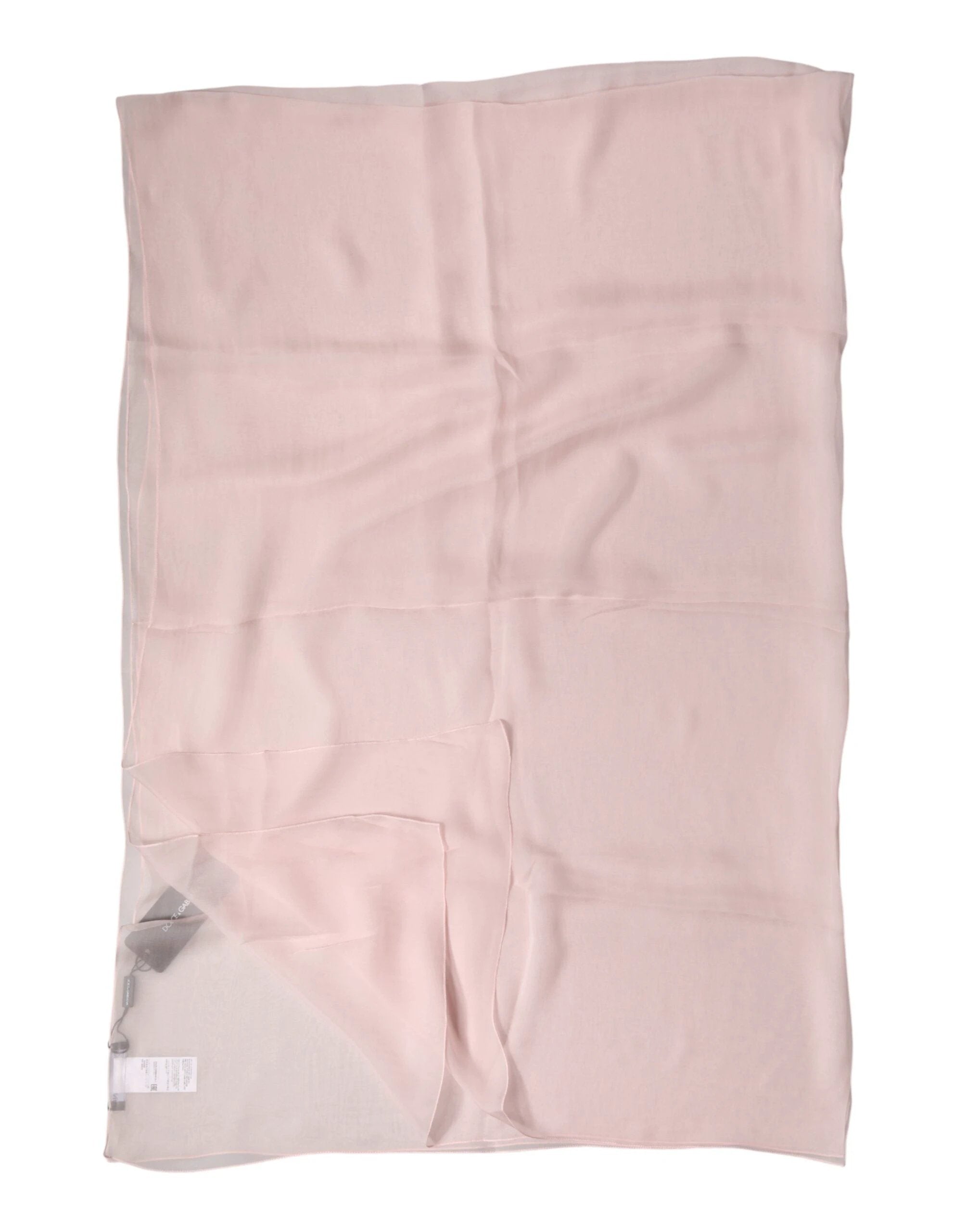 Dolce & Gabbana Light Pink Stole Silk Neck Wrap Shawl Scarf by Dolce & Gabbana