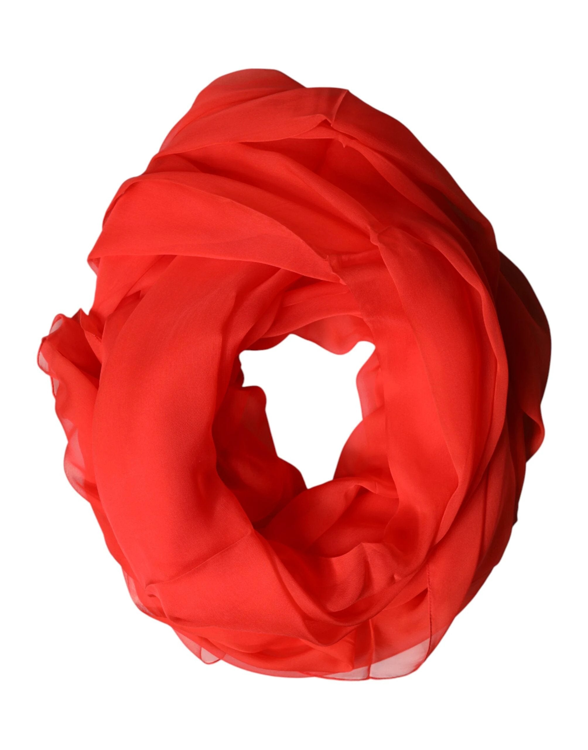 Dolce & Gabbana Red Stole Silk Neck Wrap Shawl Scarf by Dolce & Gabbana