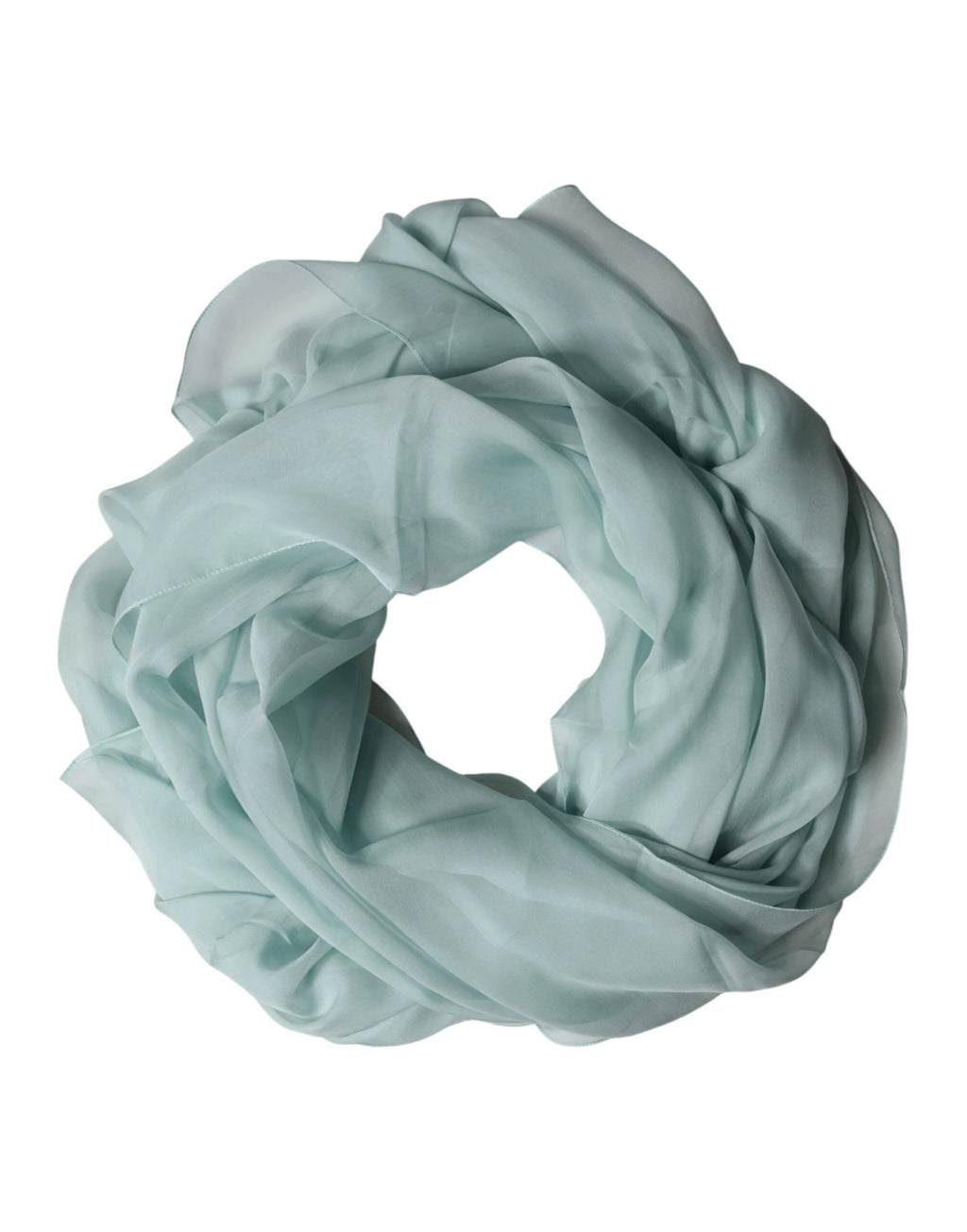 Dolce & Gabbana Light Teal Silk Stole Neck Wrap Shawl Scarf by Dolce & Gabbana