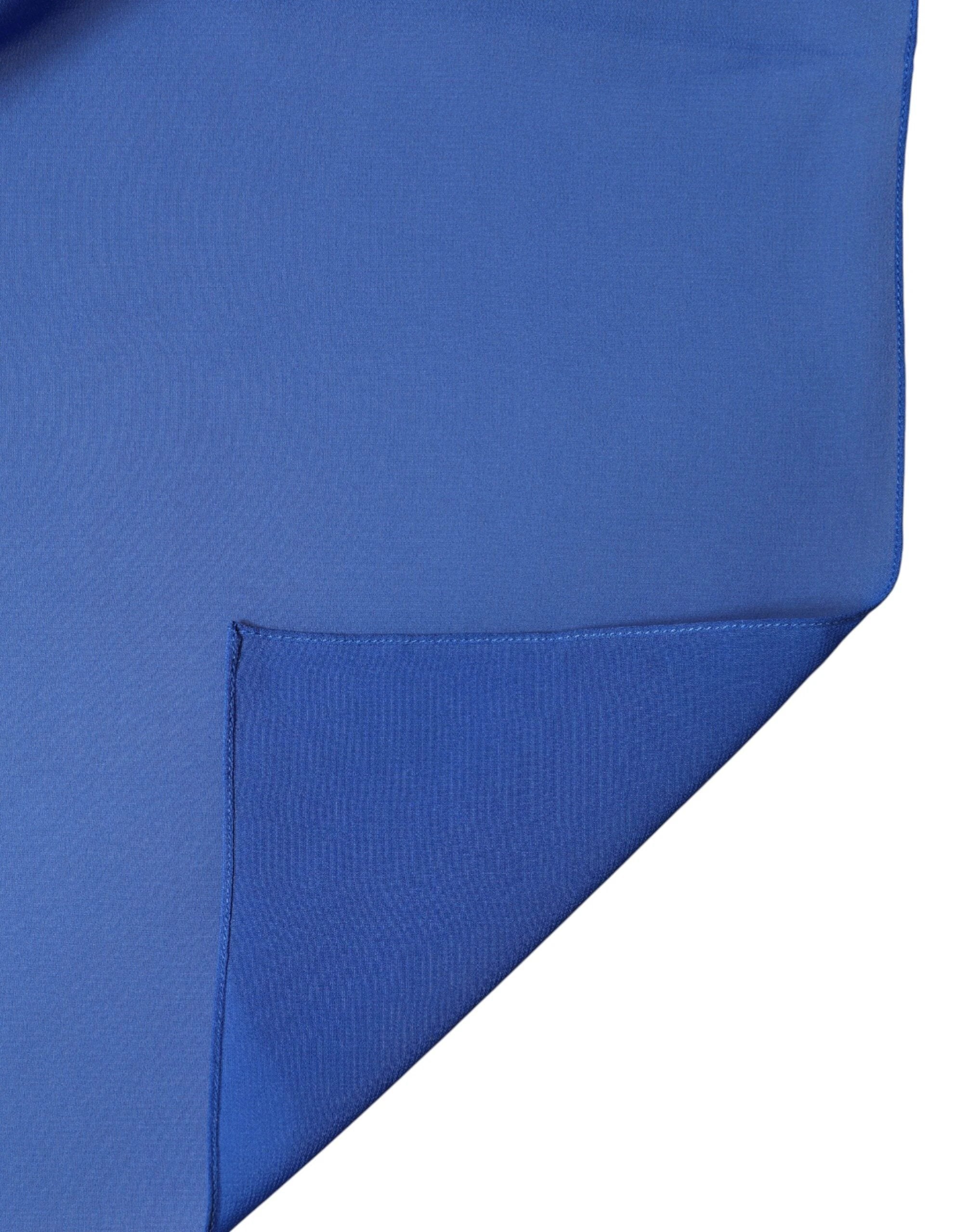 Dolce & Gabbana Blue Silk Stole Neck Wrap Shawl Men Scarf by Dolce & Gabbana