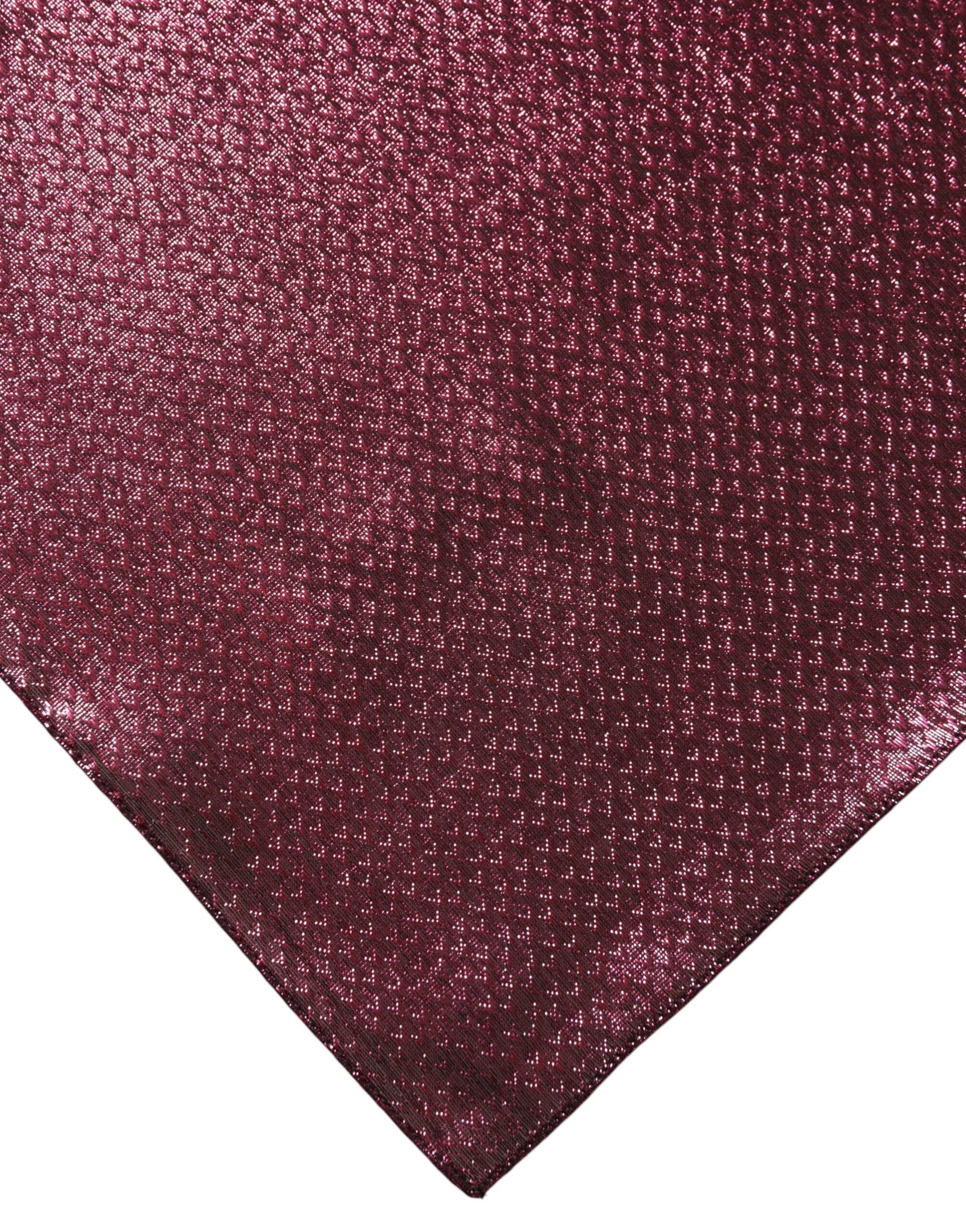Dolce & Gabbana Metallic Pink Silk Square Foulard Scarf by Dolce & Gabbana